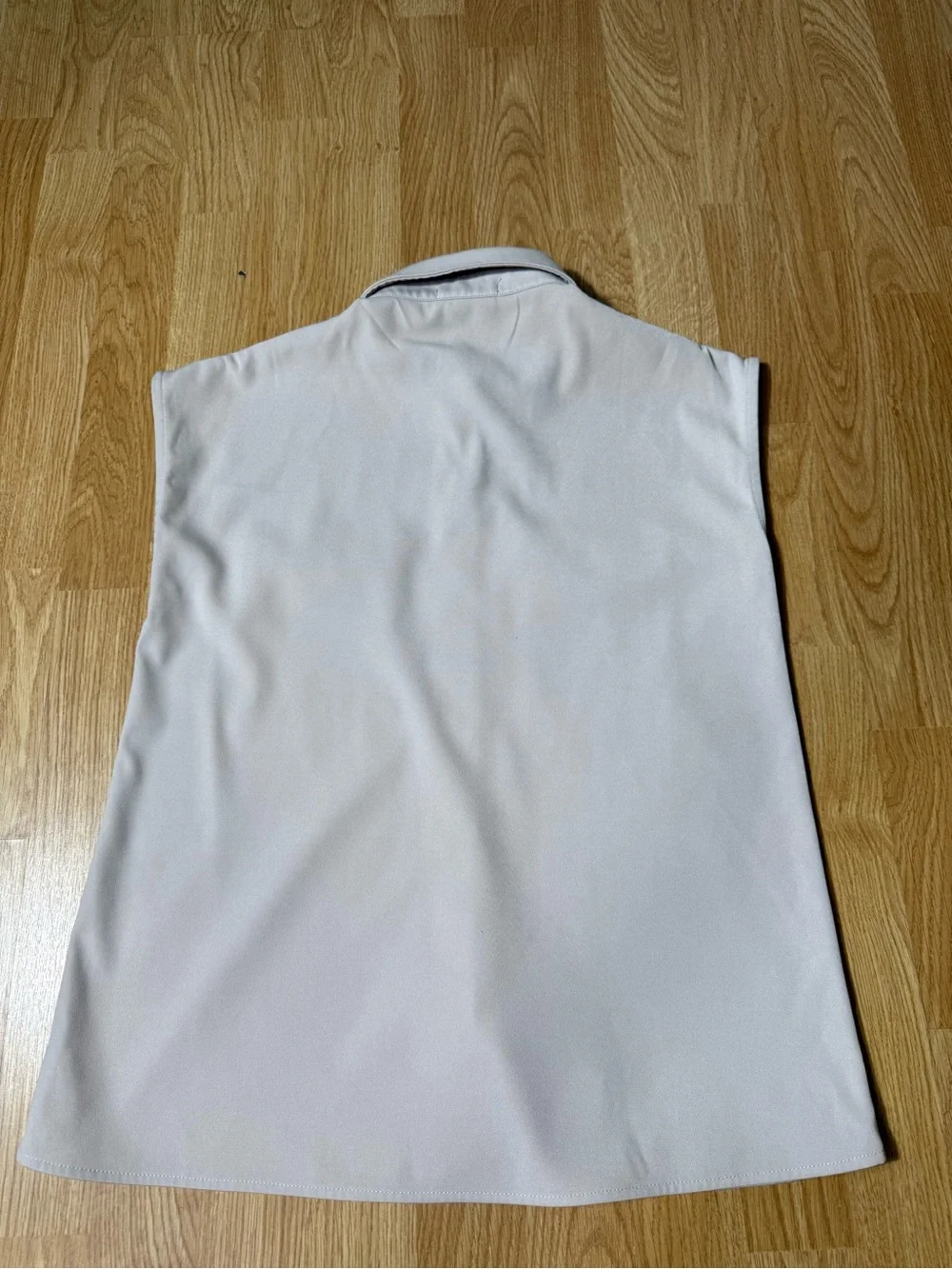Sleeveless Pocket Shirt & Tailored Pants Set - Light Beige - Size S